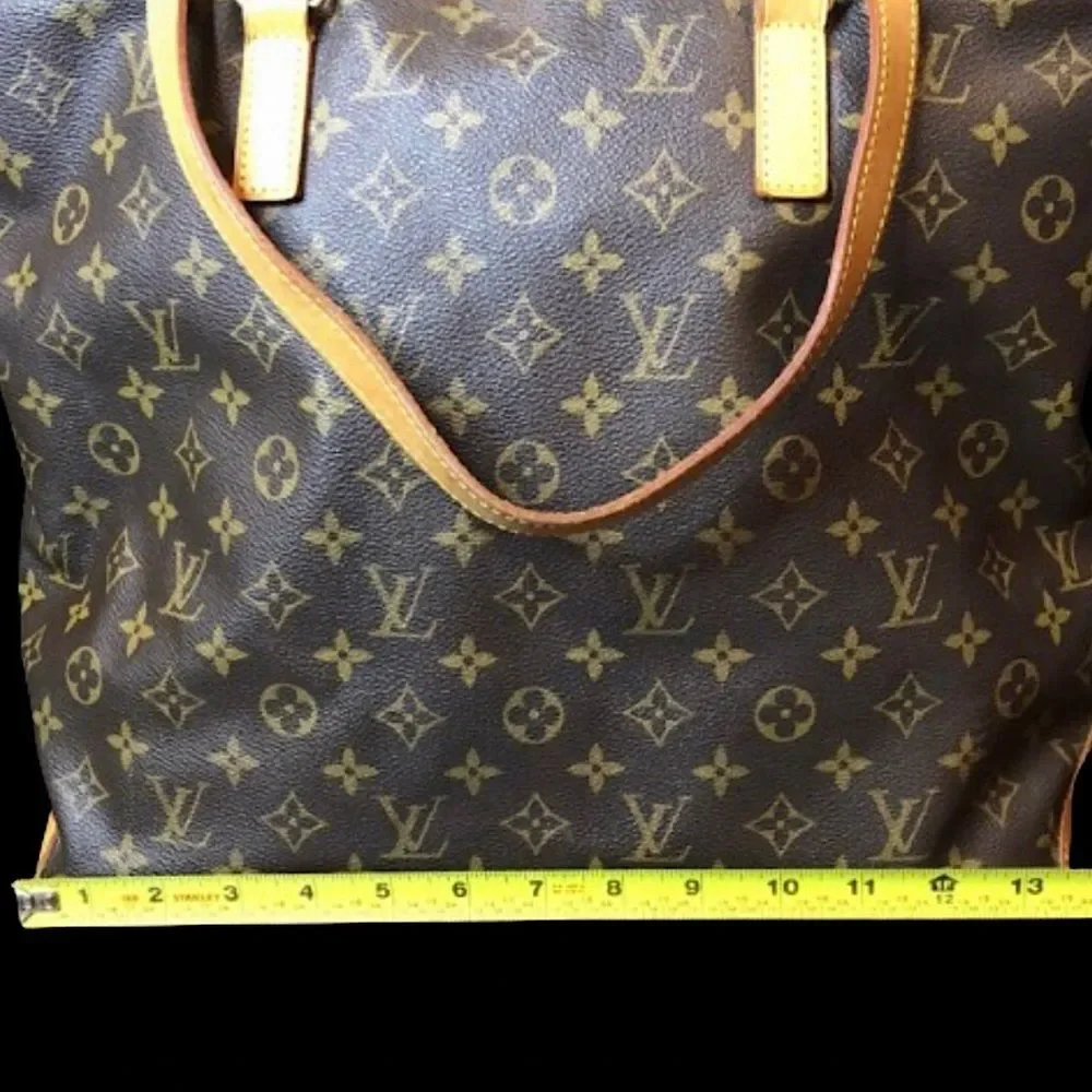 LOUIS VUITTON CABAS MEZZO Monogram Top Zip Laptop Work Travel Shoulder Bag
